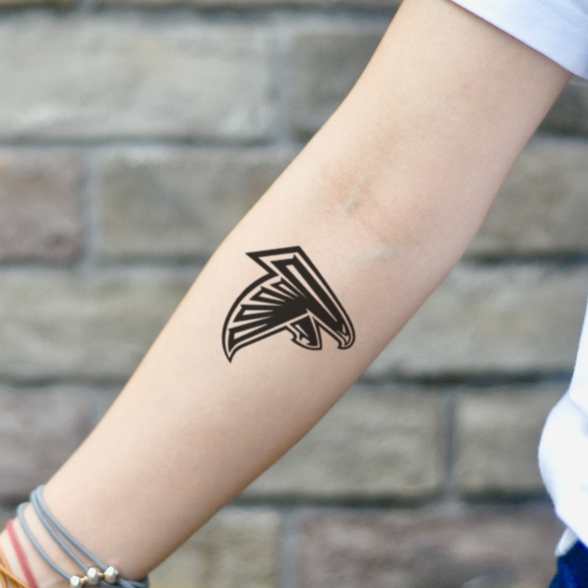 fake small atlanta falcons illustrative temporary tattoo sticker design idea on inner arm